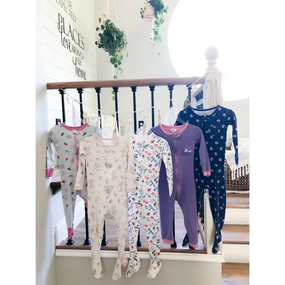 Bulk Lot 5 Snug Fit Pajama Sleepers Cozy Darling Prints 2T